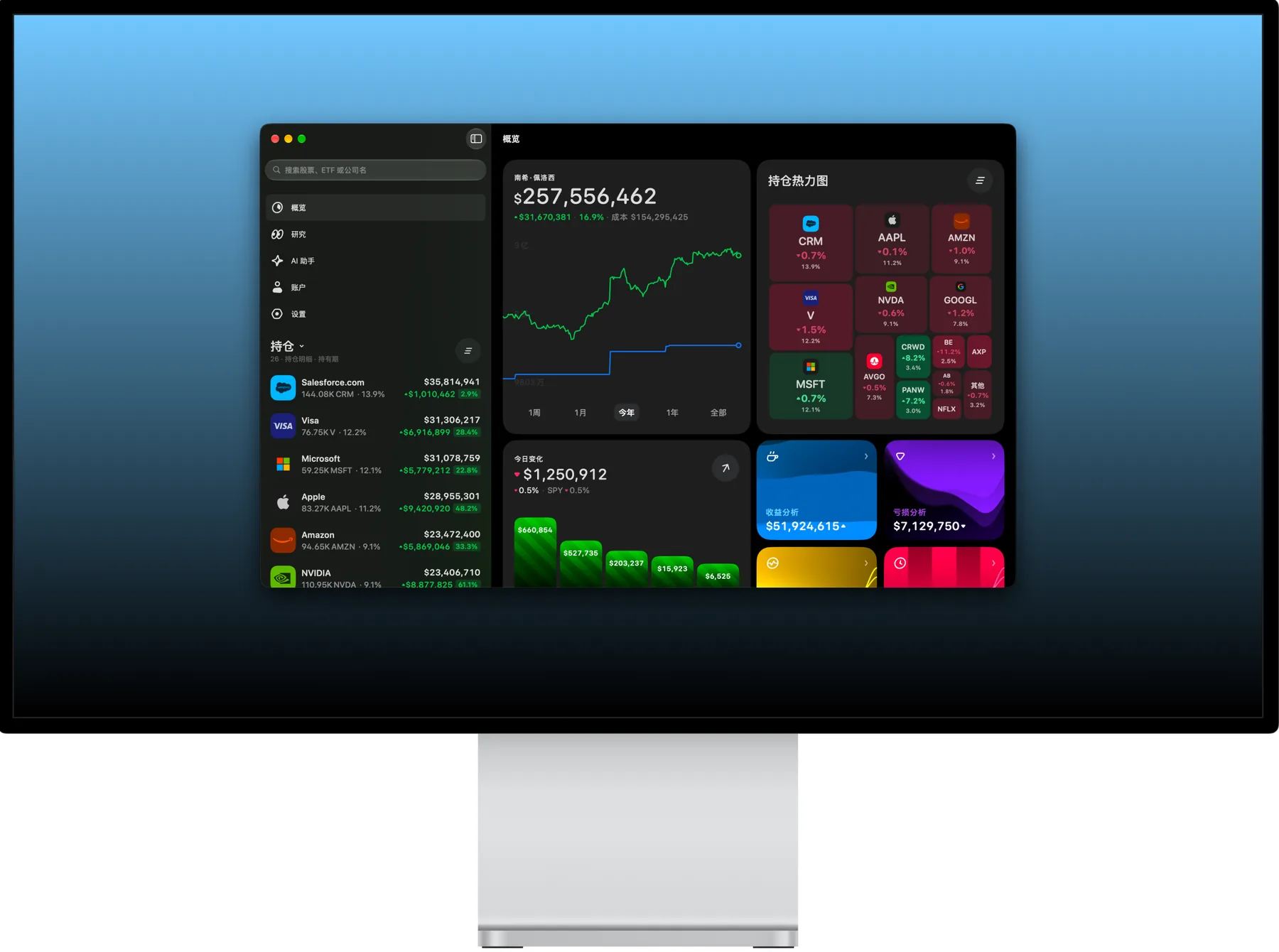Catfolio on Mac, in dark mode